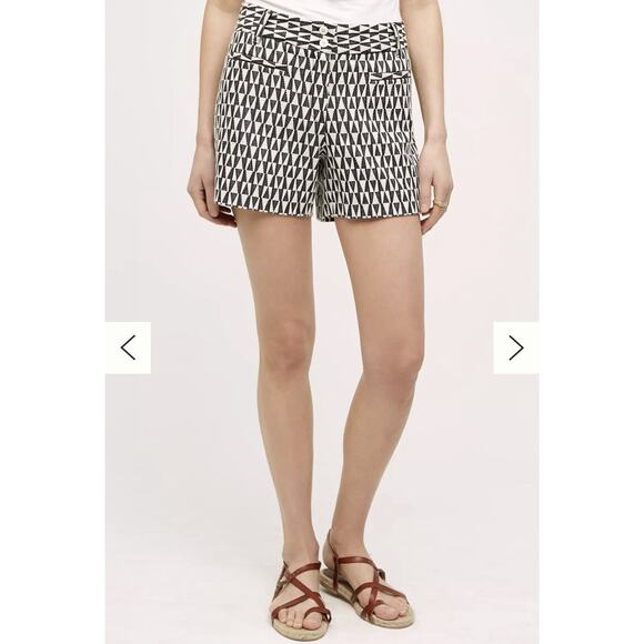 Anthropologie Cartonnier Neda Shorts‎ For Women Size 2 Black And White - Picture 1 of 8